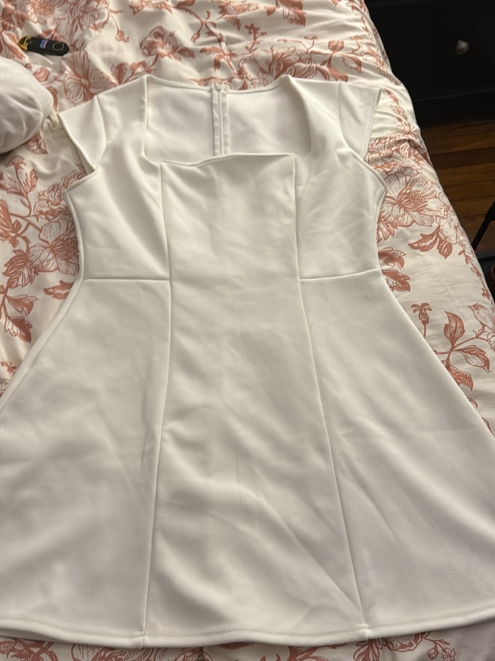 White Cap-Sleeve A-Line Wedding Dress